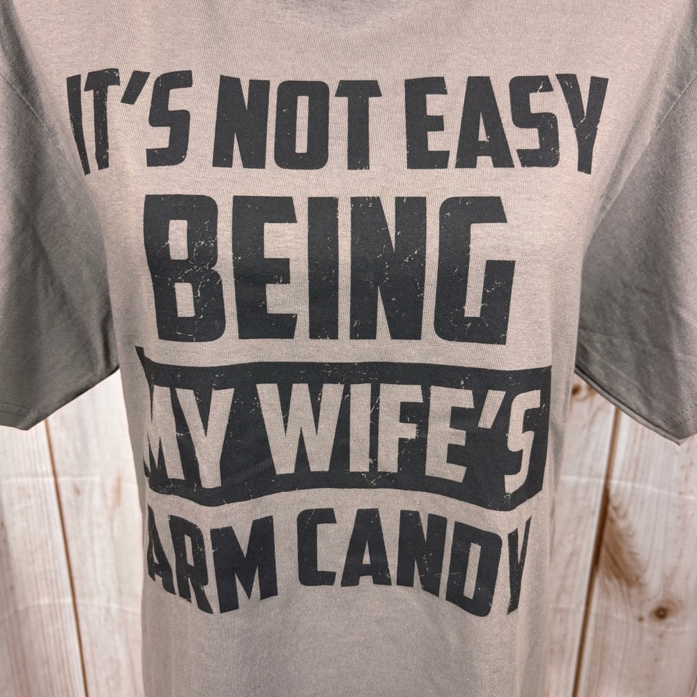 Port & Company Mens Graphic Tee Humor Short Sleeve T-Shirt Gray Size Medium - Picture 4 of 12